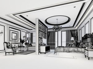 bedroom interior scene 02 3D मॉडल