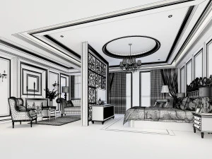 bedroom interior scene 02 3D Model