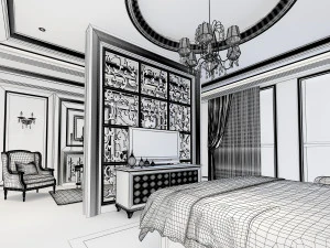 bedroom interior scene 02 3D Model