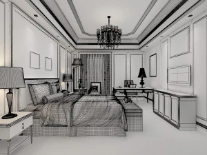 hotel room scene 02 3D Model