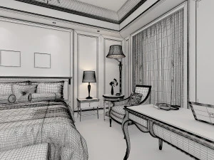 hotel room scene 02 3D Model