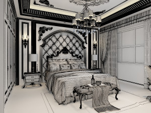 bedroom interior scene 03 3D Model