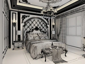 bedroom interior scene 03 3D Model