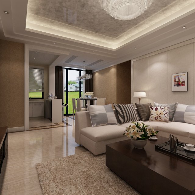 living room scene 01 Modelo 3D .c4d .max .obj .3ds .fbx .stl .blend 