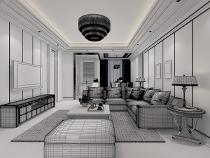 living room scene 01 Modelo 3D