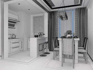 living room scene 01 3D Model