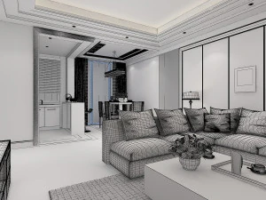 living room scene 01 3D Model