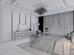 bedroom interior scene 04 Modèle 3D