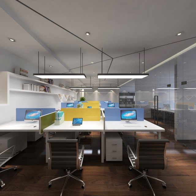 office interior scene 01 3D Модель .c4d .max .obj .3ds .fbx .stl .blend