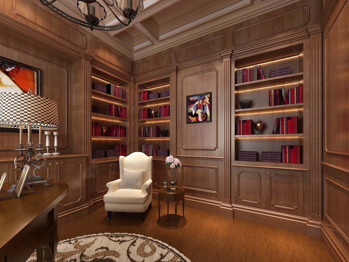Study Room Interior 01 3D Model in Office 3DExport