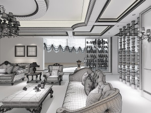 classical style interior 3D 모델