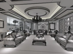 classical style interior 3D Model