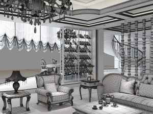 classical style interior 3D 모델