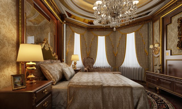 classical bedroom 3D-Modell .c4d .max .obj .3ds .fbx .stl .blend 