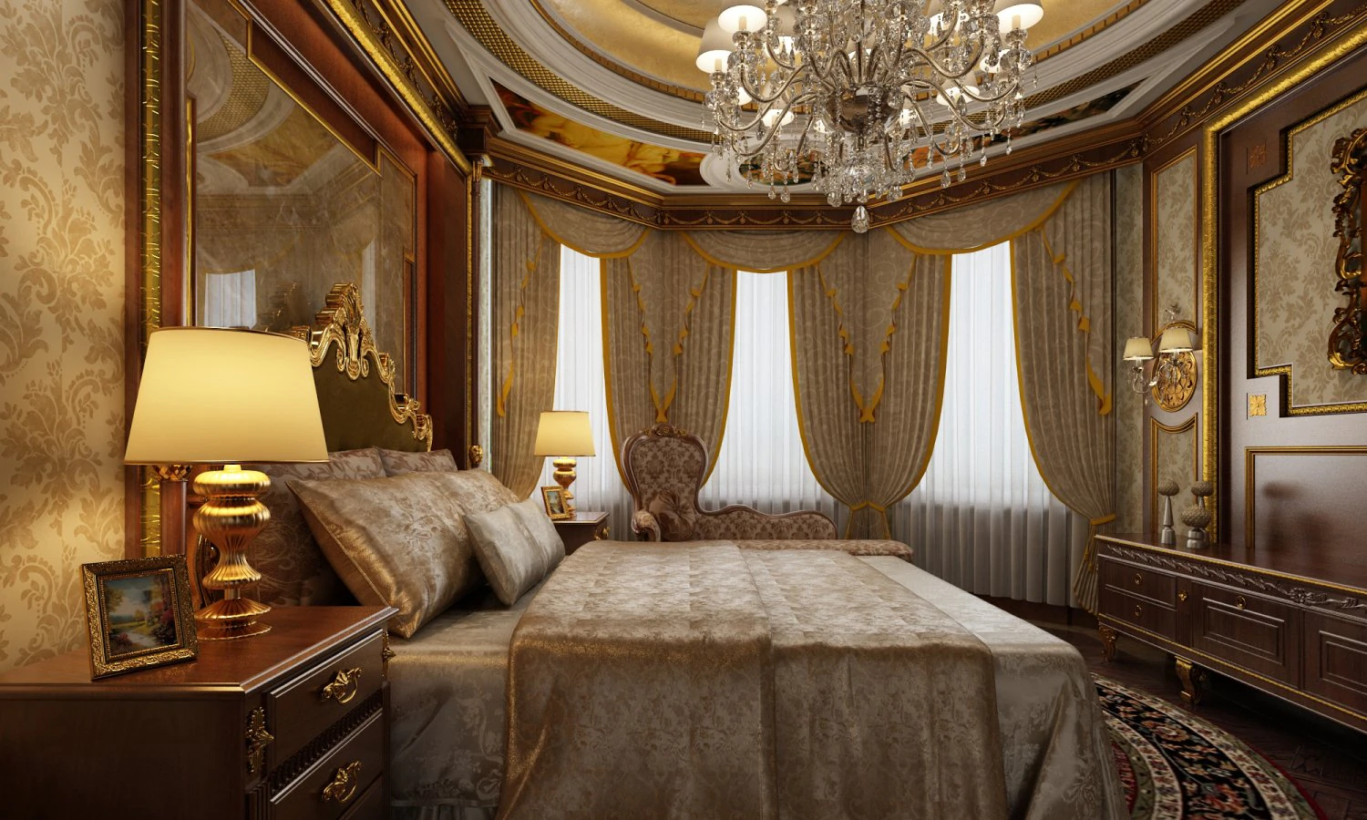 classical bedroom 3D Model .c4d .max .obj .3ds .fbx .stl .blend