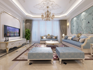 classic living room 01 3D Model