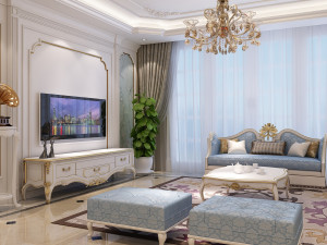 classic living room 01 3D Model