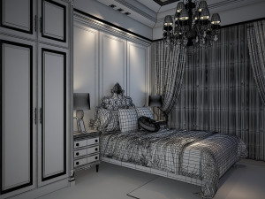 bedroom interior scene 05 3D Model