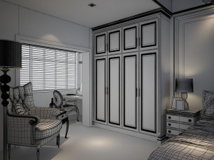 bedroom interior scene 05 3D Model