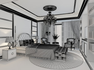 bedroom interior scene 06 Modèle 3D