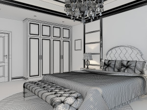 bedroom interior scene 06 Modèle 3D