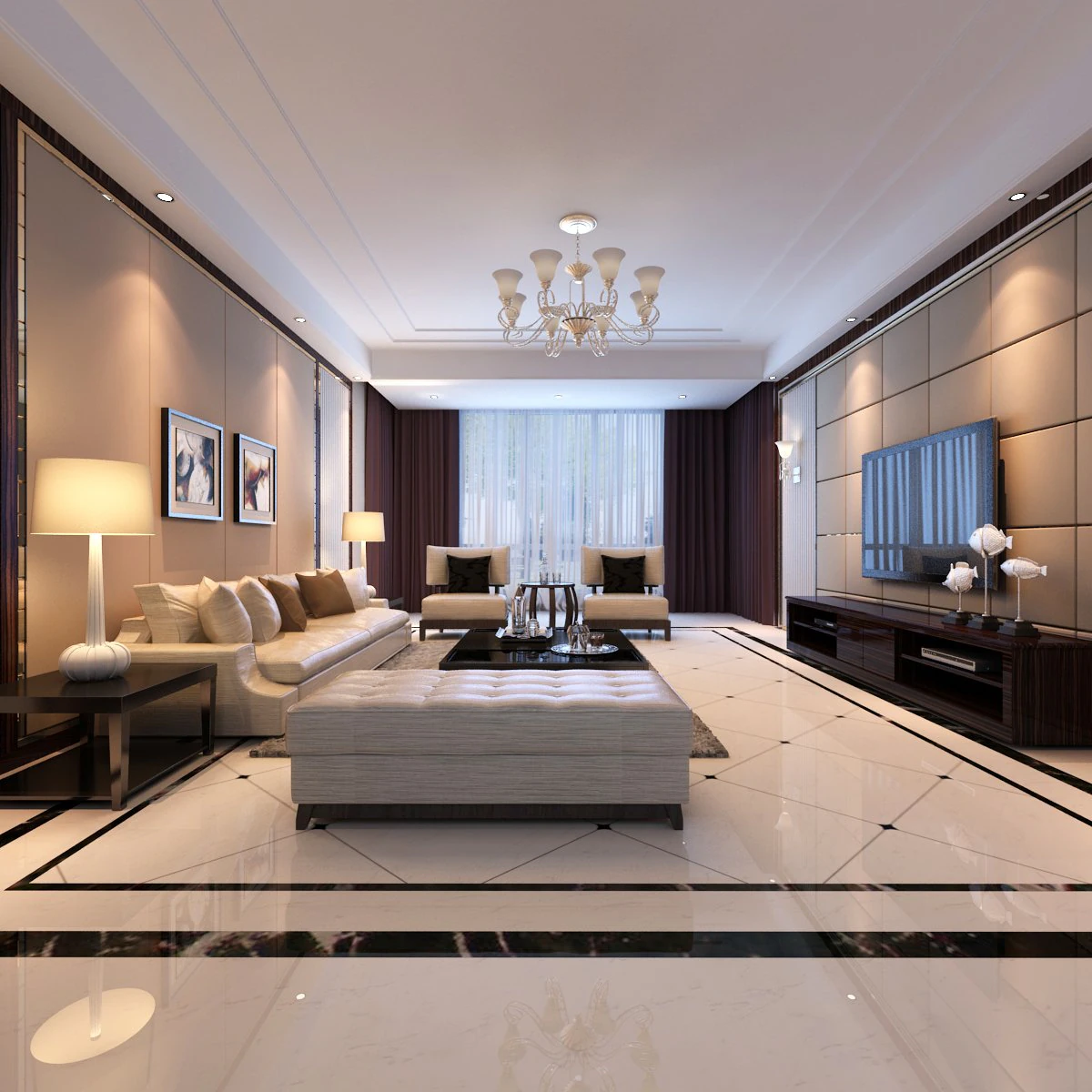 living room scene 17 3D Model .c4d .max .obj .3ds .fbx .stl .blend 