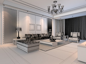 living room scene 17 3D 모델