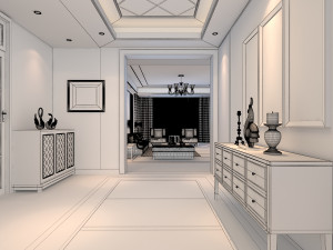 living room scene 17 3D 모델