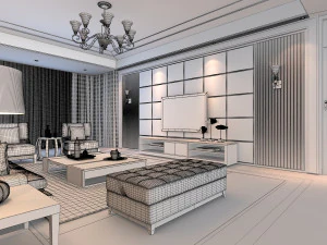 living room scene 17 3D Model