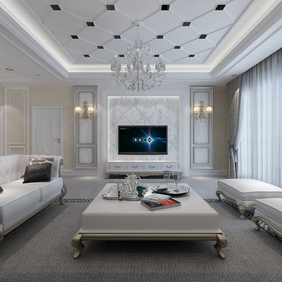 european style living room 3D Model .c4d .max .obj .3ds .fbx .stl .blend 