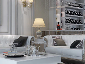 european style living room 3D Model