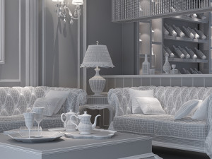 european style living room 3Dモデル