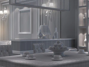 european style living room 3D Model