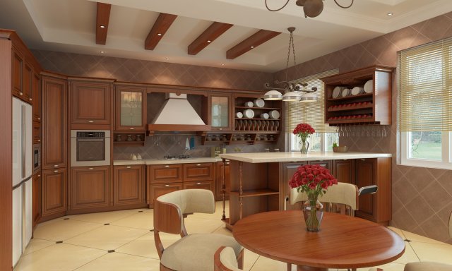 kitchen interior 3D Model .c4d .max .obj .3ds .fbx .stl .blend 