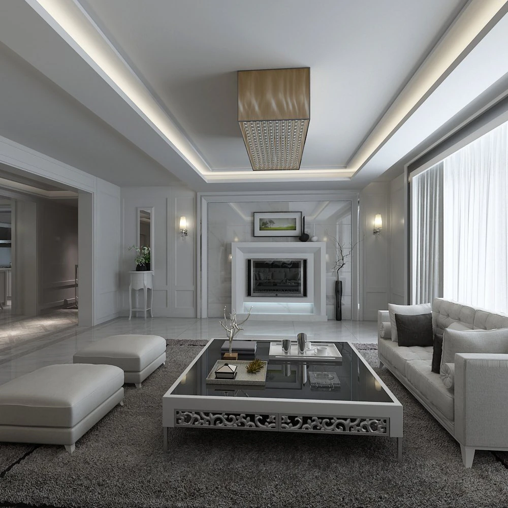 modern living room 3D Model .c4d .max .obj .3ds .fbx .stl .blend