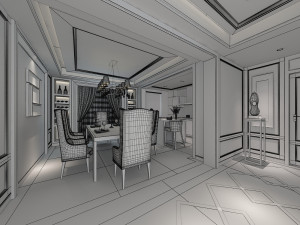modern living room 3D Model