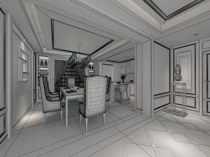 modern living room 3D Model