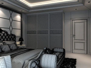 bedroom interior 01 3D Model