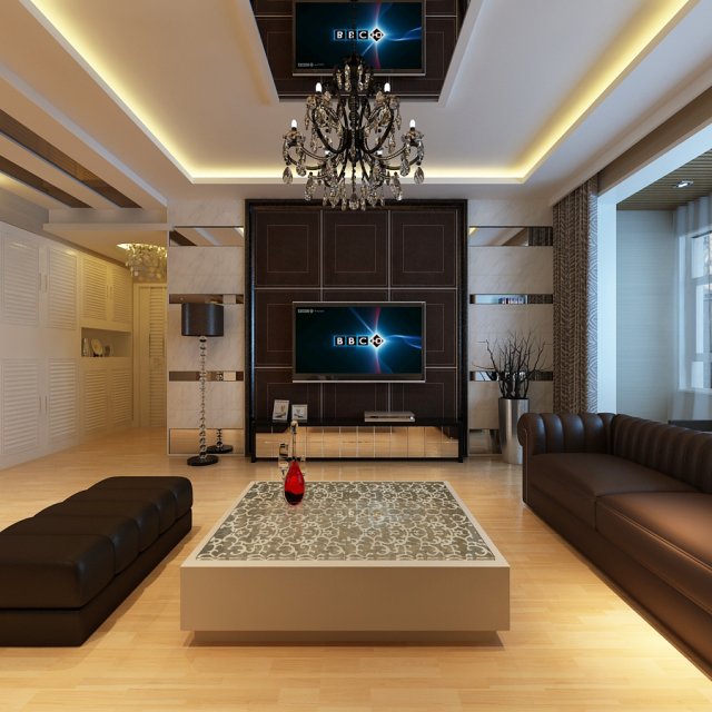 living dining room scene 3D Model .c4d .max .obj .3ds .fbx .stl .blend 