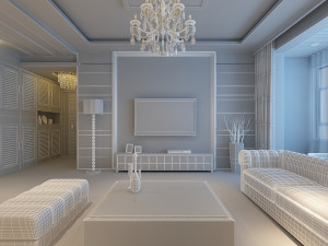 living dining room scene 3D Model
