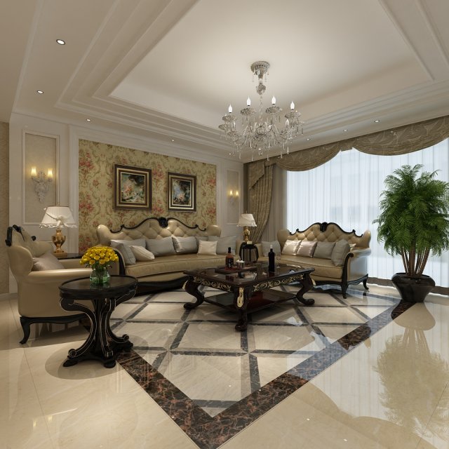 living room Modelo 3D .c4d .max .obj .3ds .fbx .stl .blend 