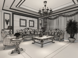 living room Modelo 3D