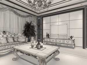 living room Modelo 3D
