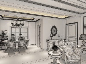 living room Modelo 3D