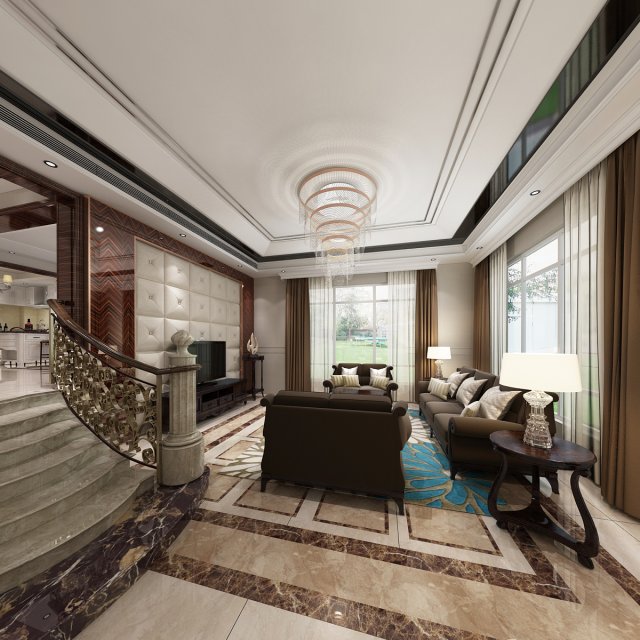 living room 03 3D 모델 .c4d .max .obj .3ds .fbx .stl .blend 