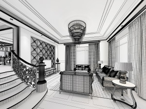 living room 03 3D 모델