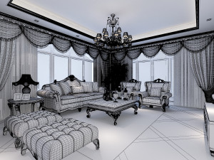 luxury living room 3D Модель