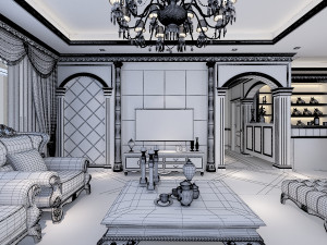 luxury living room 3D Модель