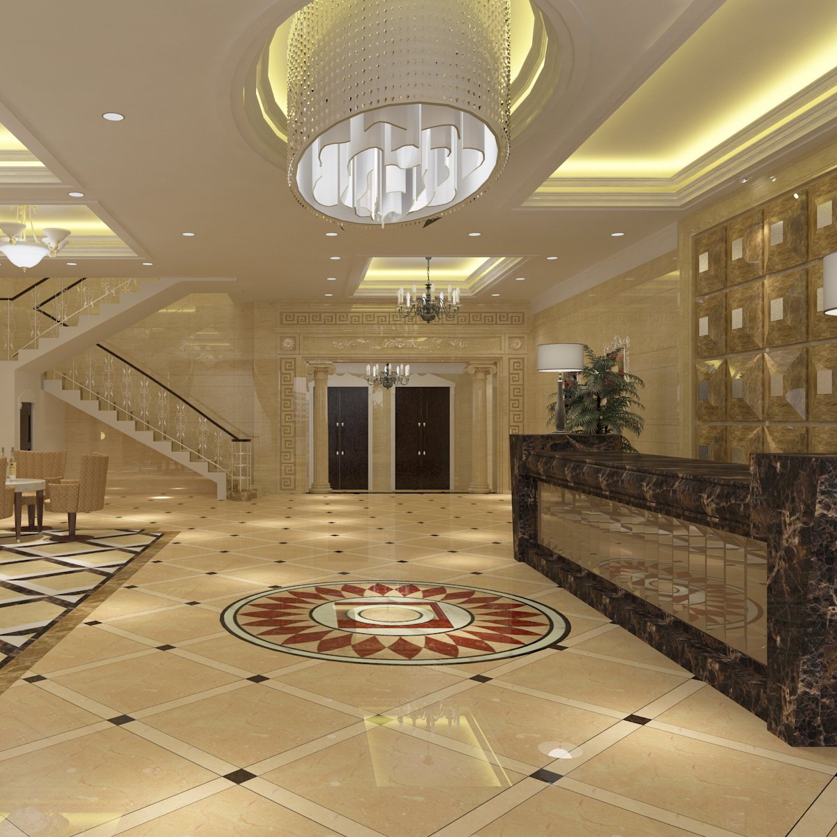 Hotel Lobby 03 3d Model In Lobby 3dexport