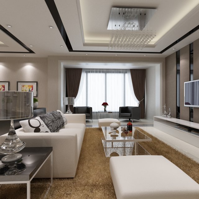 modern interior 3D Model .c4d .max .obj .3ds .fbx .stl .blend 